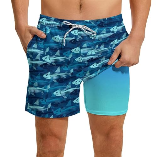 Mens Swim Trunks with Compression Liner 5