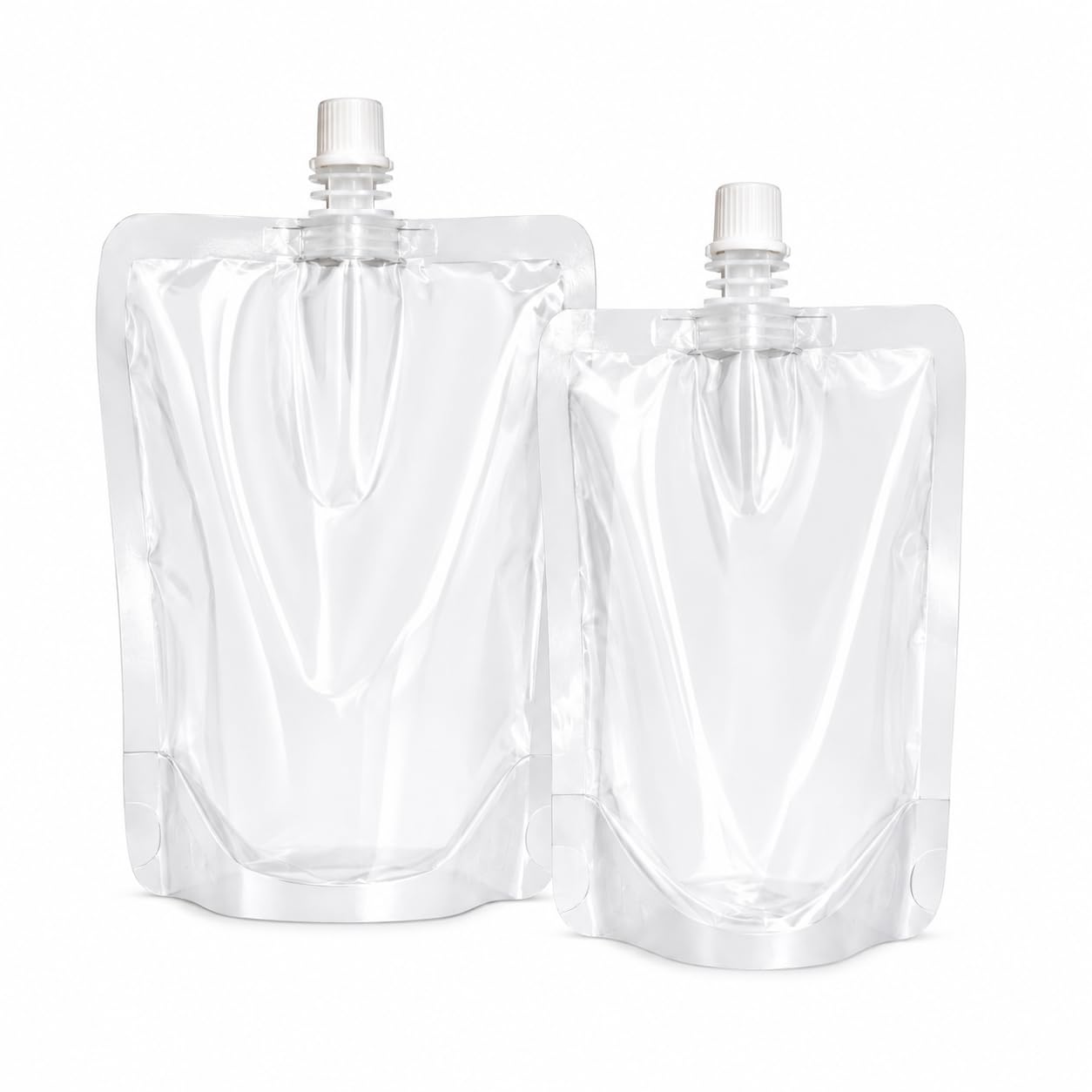 16pcs 500ml & 250ml Refillable Drink Pouches for Festivals with Caps | Leak Proof Stand Up Bags for Alcohol | Liquid Pouches Bags, Beverage Bags, Plastic Hip Flask for Parties, Picnic, Cocktails