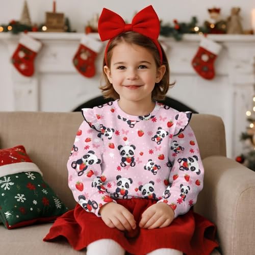 Girls Long Sleeve Sweatshirts Casual Crew Neck Pullover Shirt Tops Fall Winter Outfits for Kids Home School Sports3