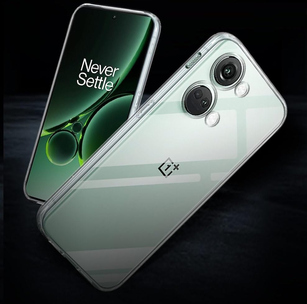 Image of NISHTECH for OnePlus Nord 3 5G (2024) Premium Transparent Hybrid Soft Slim Dust Proof Back Case Cover Silicone with Camera Protection