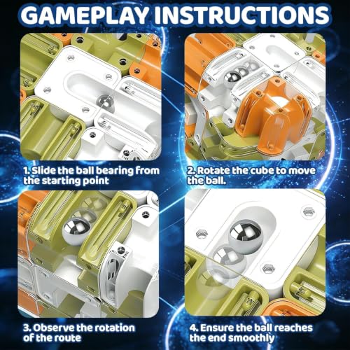 TRENDING 3D Cube Puzzle for Kids 5-8 8-12, Color Matched Game, Education Sensory Toys Birthday Gift for Kids Adults 5 6 7 8 9+ Years Old Boys | Orange & Green - Image 5