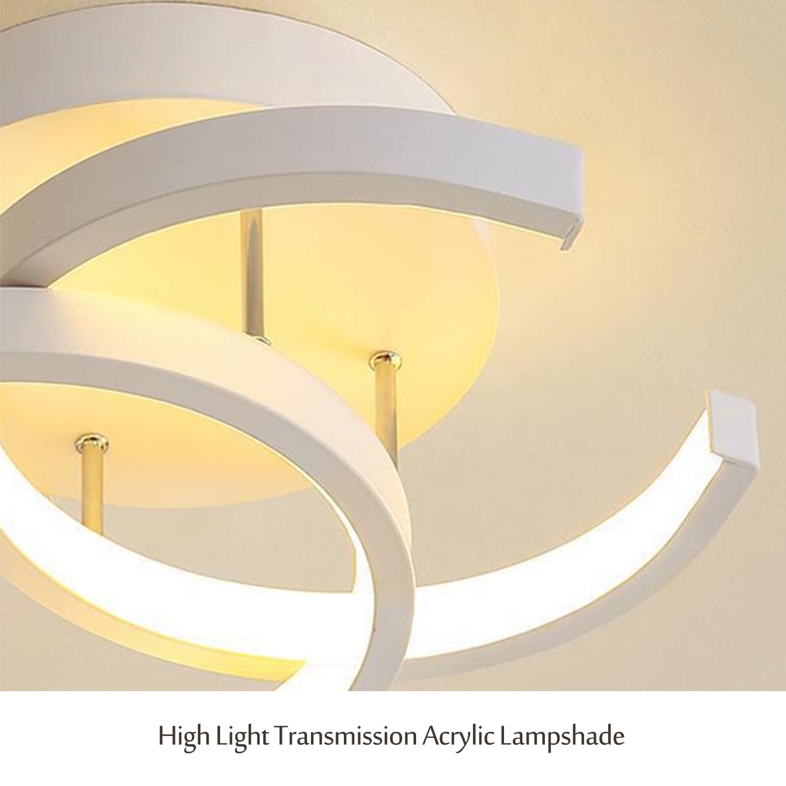 2-punktowe lampy sufitowe LED Nowoczesna lampa sufitowa do montażu podtynkowego Metalowa oprawa sufitowa do salonu Sypialnia Biuro Przedpokój Biały + 3 kolory światła-18W