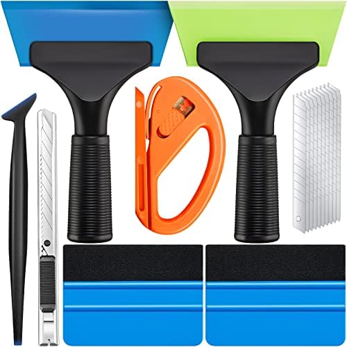 17 Pack Car Vinyl Wrap Tool Kit, Includes 2 Window Tint Squeegee Windshield Squeegee, Felt