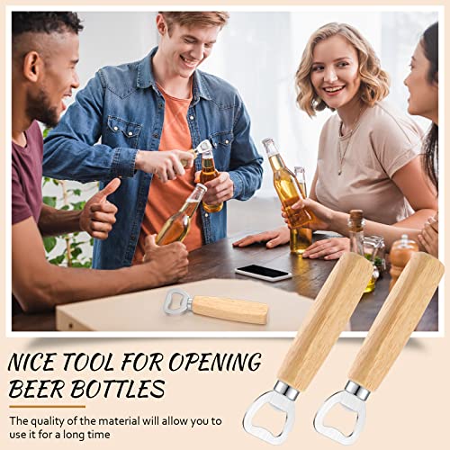 Lounsweer 50 Pcs Wood Wine Bottle Opener Stainless Steel Bottle Opener Wood Handheld Heavy Duty Bartender Bottle Openers Cider Bottle Opener Engraved Gift Set For Kitchen Wedding Party Bar Home Restaurant thumb #3