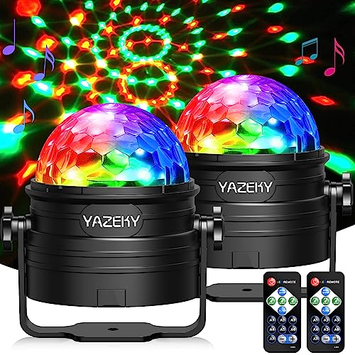 YAZEKY Luces Discoteca,2 PCS Bola Discoteca Rotación de 360°,Luces de Fiesta7 Colores RGB Efecto...