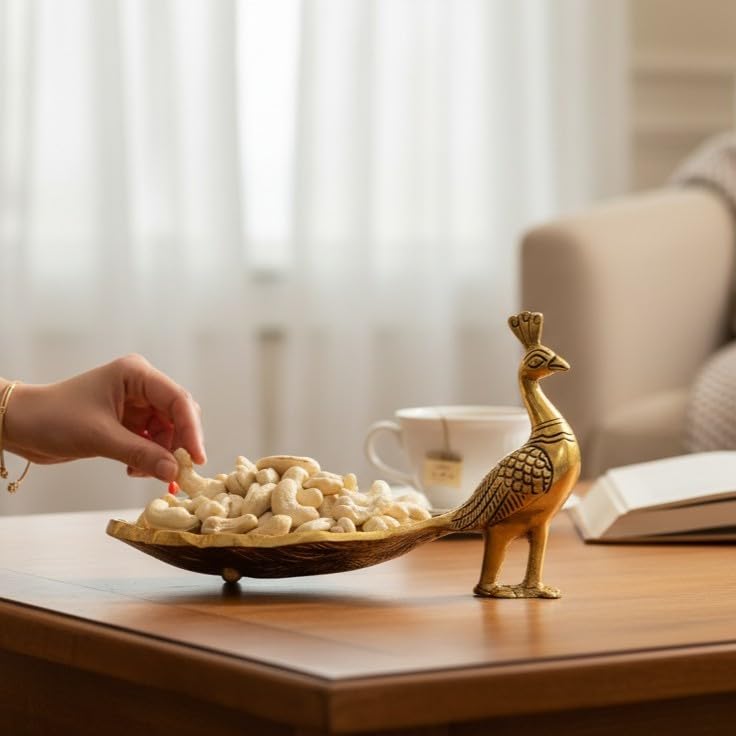 KridayKraft Hand Crafted Metal Duck Wing Shape Tray Perfect for H...