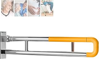 Asidero baño abatible asa para ducha para personas mayores Acero Inoxidable Desventaja Asa de Sequridad Antideslizante para Baño para Personas Mayores Discapacitadas Ducha Ma(Size:60CM,Color:Amarillo)
