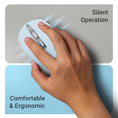 Image of ZEBRONICS Zeb-Jaguar Wireless Mouse, 2.4GHz with USB Nano Receiver, High Precision Optical Tracking, 4 Buttons, Plug & Play, Ambidextrous, for PC /Mac /Laptop (Light Blue+Grey)