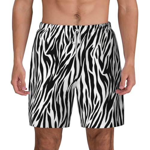 Short de bain pour homme avec poches et doublure short de bain imprimé zèbre