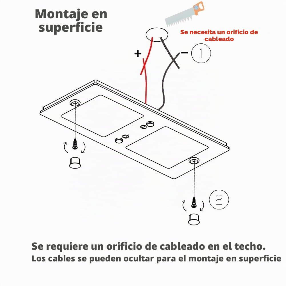 acegoo 12V Luz de Techo LED Caravana Regulable 6W 620lm 3000K/5500K 24V Panel Plafon 20 * 9cm Interruptor Acrílico para Autocaravana Barco Furgoneta Yate Cocina Iluminación Interior