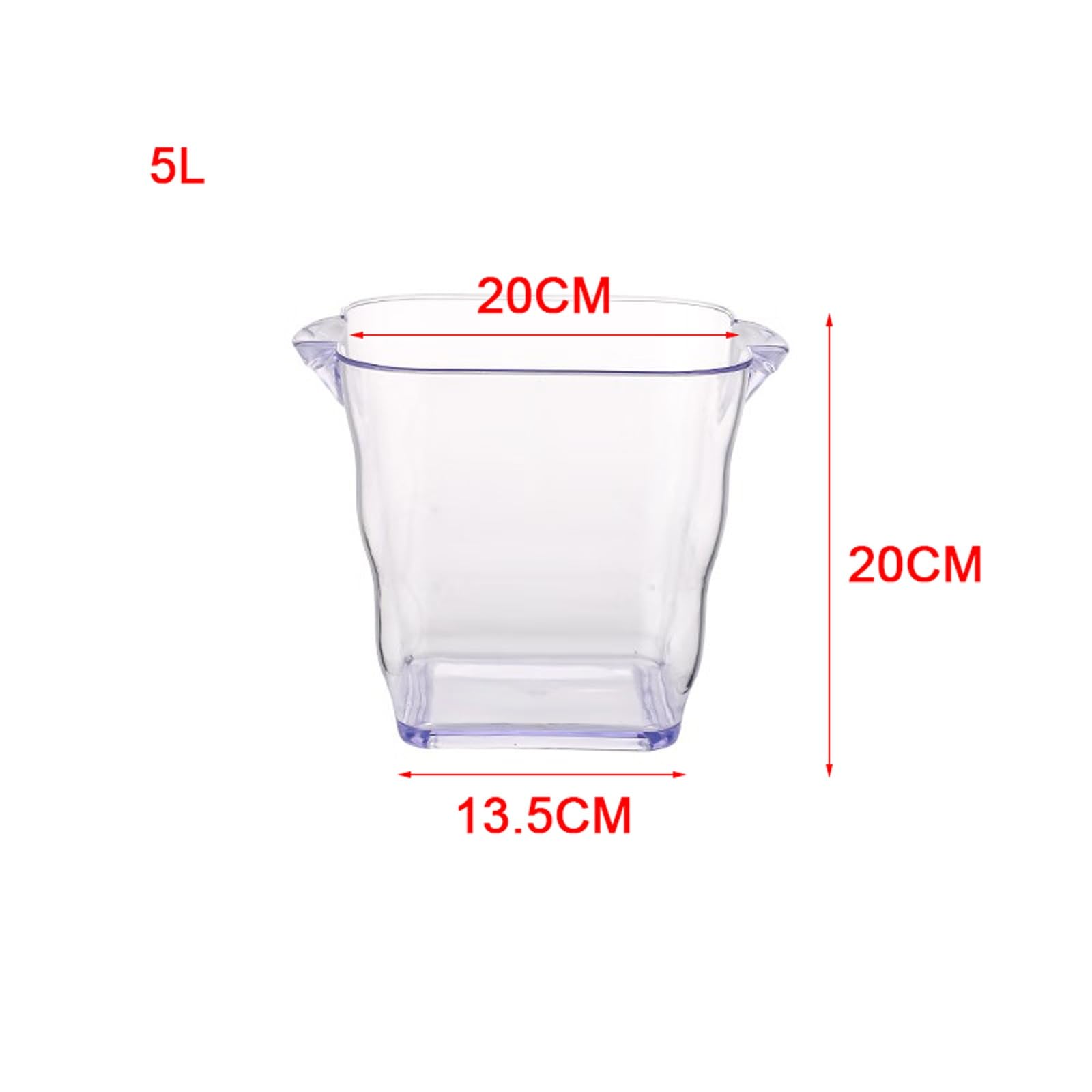 Fiestas Cubos de Hielo acrílicos for Fiestas, Cubo plástico Transparente 5L for Vino, Botella, Enfriador Bebidas, Tina, champán, Cerveza, Bebida Enfriador de Bebidas