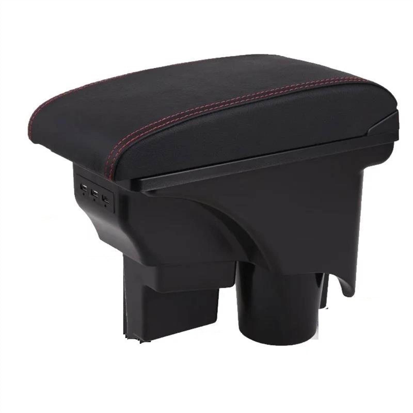 NOHEEU Car Center Console Armrest Box Storage For Scirocco For Sagitar For Golf 6 5 Mk6 MK5 For Jetta(B1 Black red Corium)