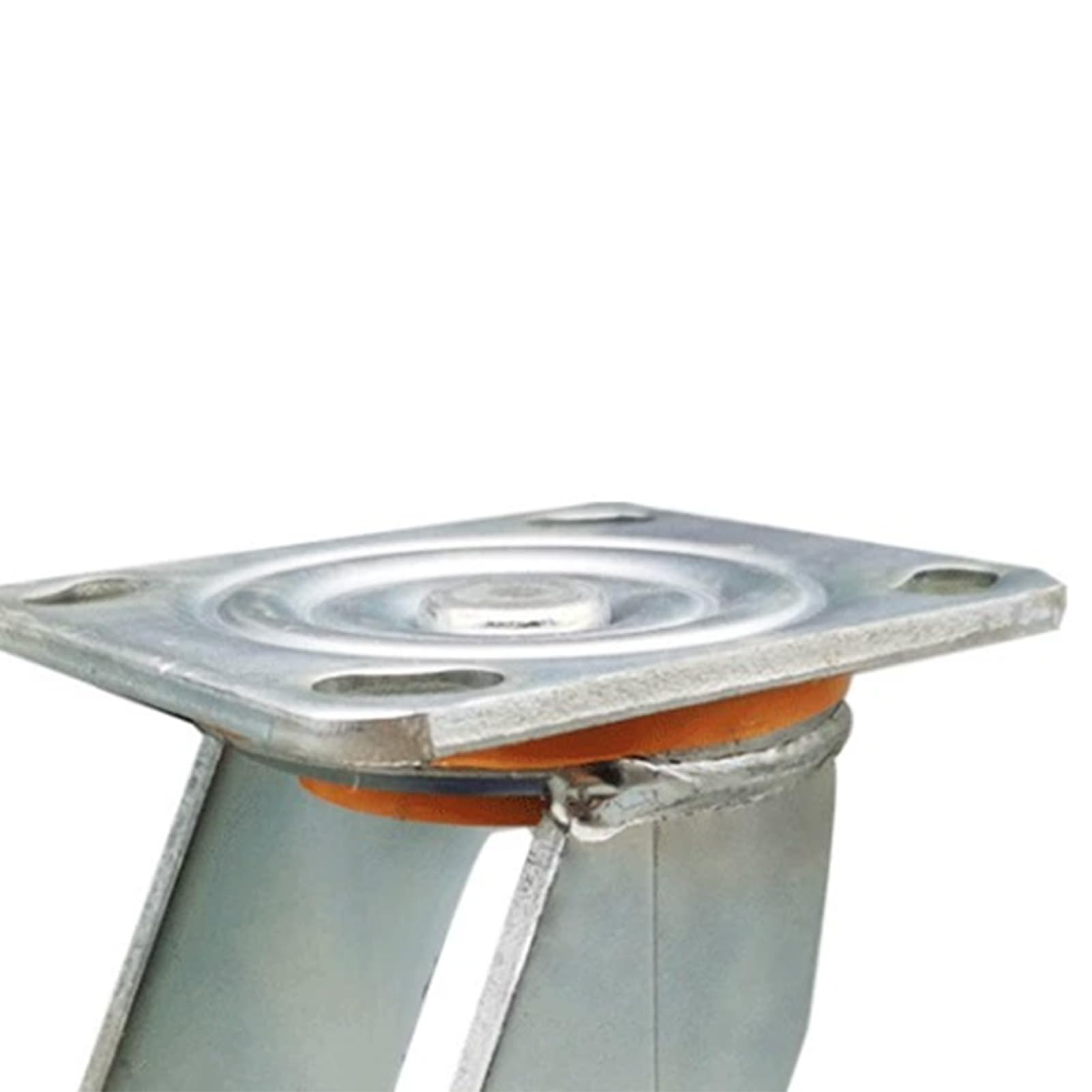 Staffa per rotelle girevoli per carichi pesanti da 6 pollici con staffa di supporto per ruote in acciaio zincato per freni per carrelli da officina per attrezzature industr