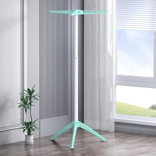 洗濯物干しスタンド 物干し台 物干し 折り畳み式洗濯物干し 伸縮式 洗濯物干し 部屋干し 折りたたみハンガーラック タオル干し ベランダ 物干しラック 室内 室外 伸縮タイプ 省スペース (グリーン)