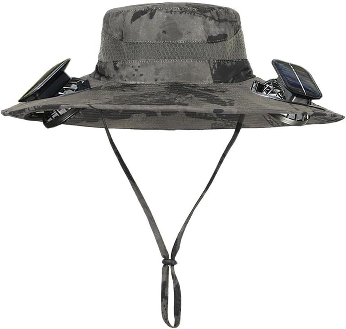Wide Brim Solar Fan Hat Sun Protection with Dual OwerAdjustable Outdoor Beach Fishing Hat for Men Women (Solar USB)