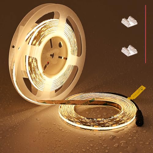 TOPAI Tira LED COB 12V 3000K Blanco Cálido