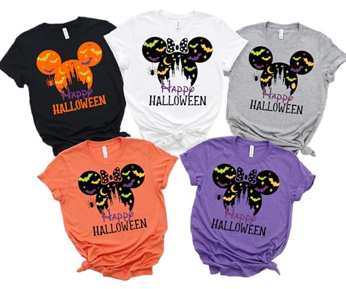 Happy Halloween Shirts for Women Kids Men Toddler Family Vacation Shirts Spooky Matching Family Shirts for Vacation Set Haloween Tees