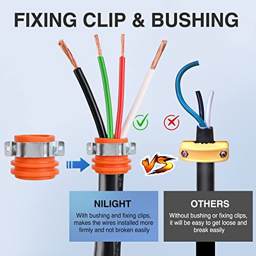 Image of Nilight 50 Amp RV Replacement Plug ETL Listed NEMA 14-50P | 125 /250 Volt Heavy Duty Male Plug Socket with Handle for Camper Caravan Motorhome Van Trailer