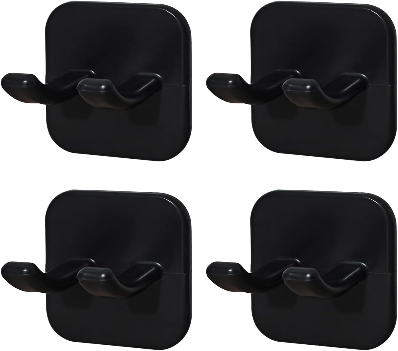 4 Packs Self-Adhesive Hook,Kitchen,Self-Adhesive Hook for Non-Punching Installation,Bathroom,ABS Plastic(White)