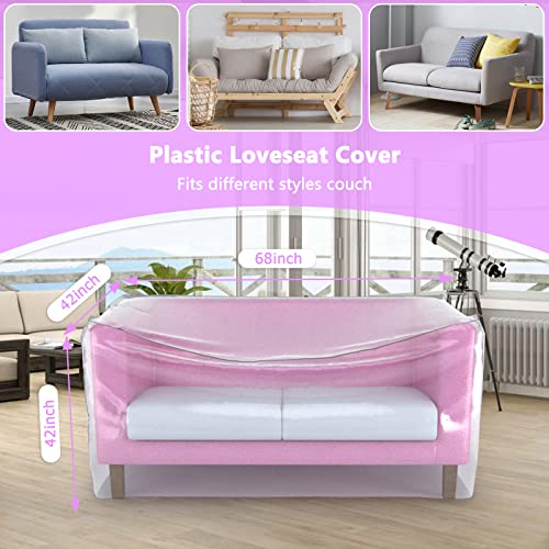 Startwo Clear Thicker Plastic Couch Cover, Dustproof Waterproof Sofa Cover Heavy Duty Furniture Cover-Protection Against Cat Dog Clawing, Vinyl Sofa Slipover For Storage And Moving,Couch Cover #TOP1