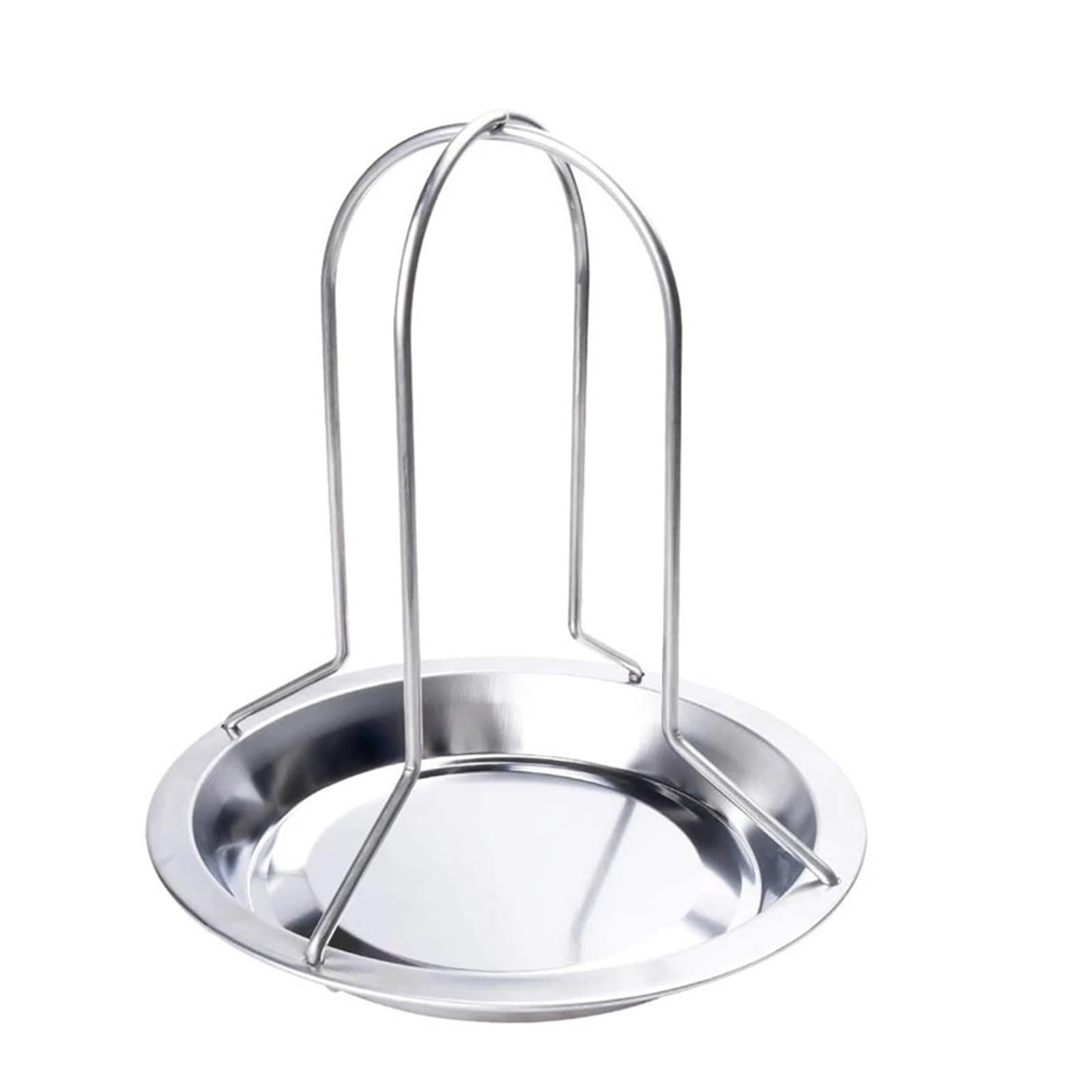 Support rôtissoire poulet en acier durable avec bol à dinde de barbecue