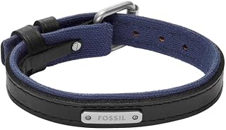Fossil Herren Leder mit Schnallenverschluss Armband
