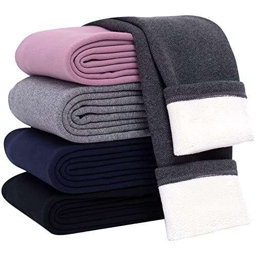 Girls Winter Fleece Lined Leggings Kids Thick Warm Pants for 3-10 Years