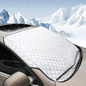 BEEWAY Car Windshield Cover, Heavy Duty Ultra Thick Protective Windscreen Cover – Snow Ice Frost Sun UV Dust Water…