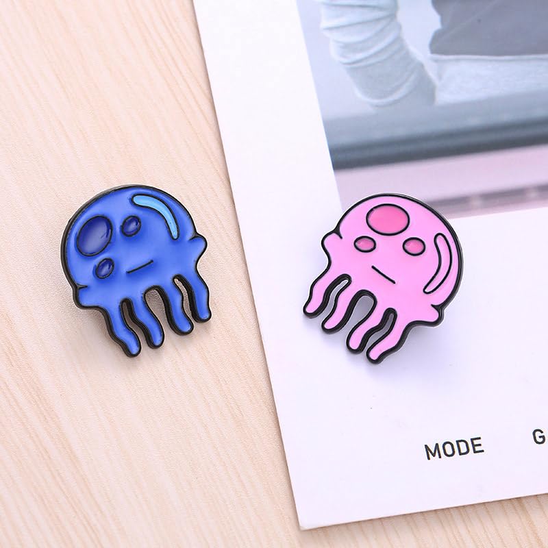 Image of Ximimark 4 pcs Cartoon Marine Life Alloy Brooch Lovely Color Jellyfish Marine Animal Badge Shirt Backpack Decoration, Birthday Party Gift, Creative Small Gift, Holiday Accessory, Birthday Party