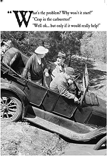 Emotional Rescue On The Ceiling, Carburetor, Open Greetings Card or Birthday Card for Him