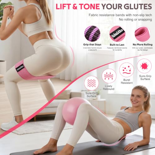 Image of WALITO 15 PCS Pilates Kit, Adjustable Pedal Resistance Band with Handle, Figure 8 Resistance Band for Exercise Women, At Home Workout Equipment Set with Yoga Ball & Booty Bands for Full Body Gym