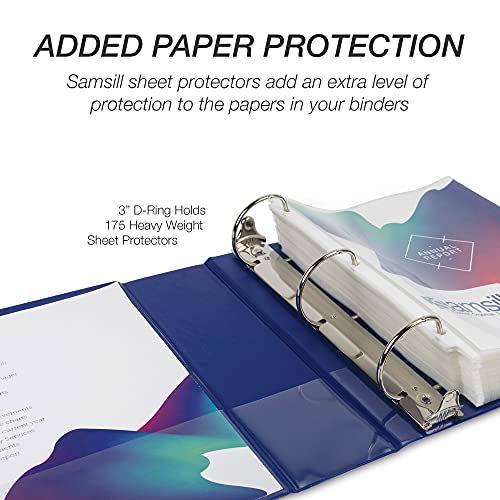 Image of Samsill Durable 3 inch 3 Ring Binder, D Ring Binder, 100% Recycled Chipboard, Blue, 12 Pack