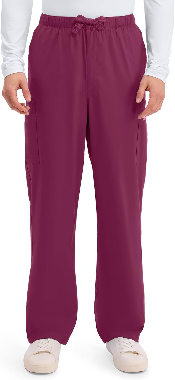 Cherokee Scrub Pants for Men Cargo Nursing Bottom with Zip Fly, 7 Pockets, Elastic Waist & 2-Way Stretch Fabric – 4243