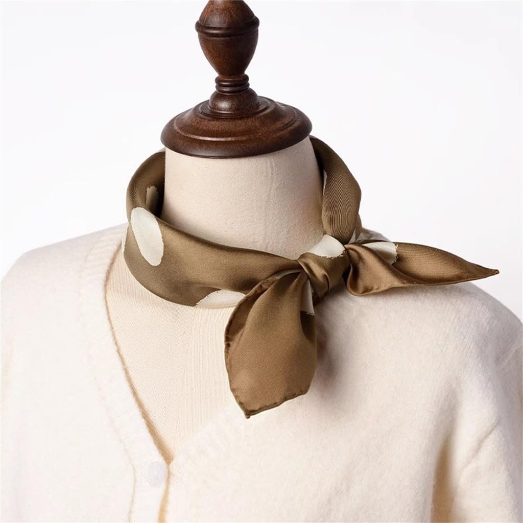 Bufandas Elegantes De La Bufanda del Pañuelo del Cuello De Las Mujeres Versátiles De La Bufanda De Seda De La Bufanda Cuadrada Pequeña De Seda(Svart)