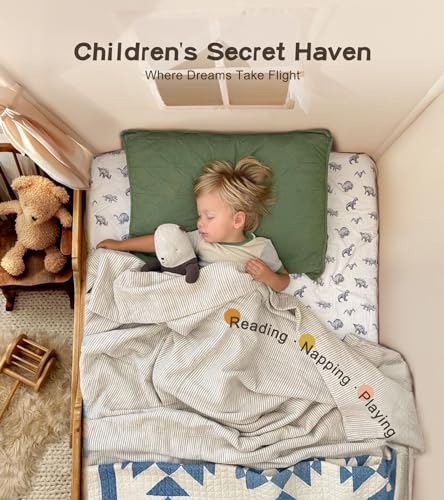 Little Dove LD-UPYXW19-BE Kids Play Tent, Large Kids Playhouse With String Lights And Flag Garland, Bed Tent With 2 Windows, Machine Washable Reading Nook, Indoor & Outdoor thumb #3