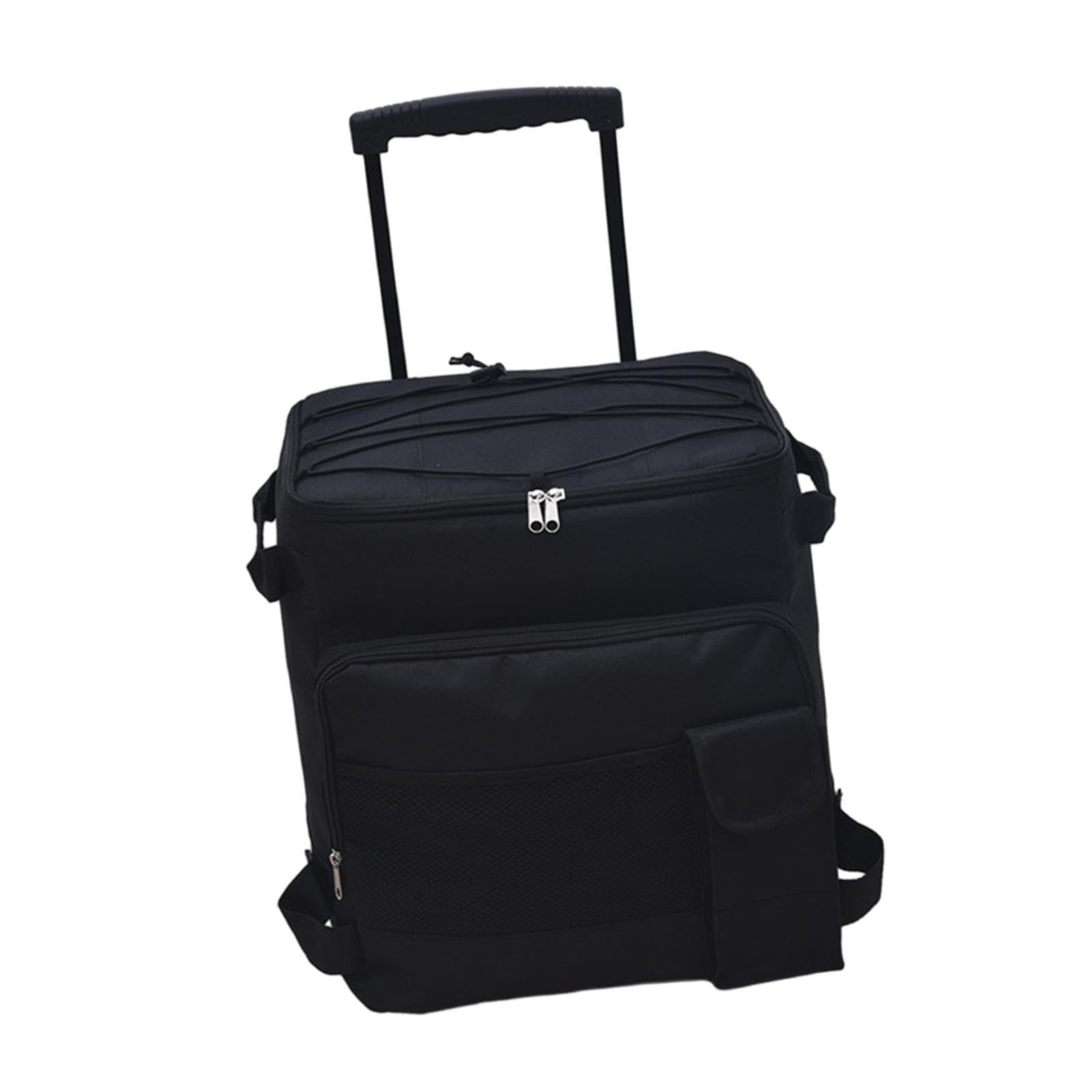 Carrello porta-borsa termico con ruote di grande capacità, impermeabile, per alimenti freschi durante le attività all'aperto, borsa termica pieghevole, estiva, portatile, per zaino in spalla,