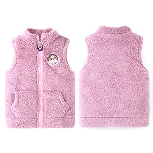 Kids Girls Polar Fleece Vest Stand Collar Zipper Jacket Coat Waistcoat Vest Winter Thick Warm Outerwear2