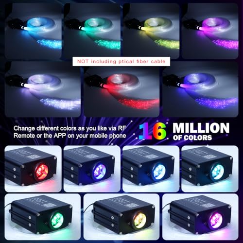 Image of AMKI 16W Twinkle+Sound Mode RGBW Light Source Engine Driver Remote /APP Control Starlight Box Motor for Fiber Optic Star Ceiling Light Kit
