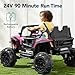 Best Choice Products Kids 24V 2-Seater Electric Ride On UTV Officially Licensed Honda Talon w/Parent Control, LED Lights, Bluetooth - Pink