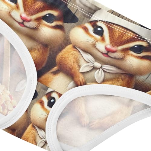 Toddler Underwear Floral 2t Cotton Panties for Girl Florals Undies Kids Briefs Thanksgiving Cute Pilgrim Squirrel4