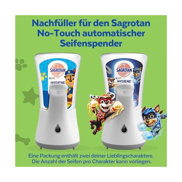 Sagrotan No-Touch Kids Nachfüller Aloe Vera – Paw Patrol Edition – Für den automatischen Seifenspender – 5 x 250 ml Handseife – Bild 8