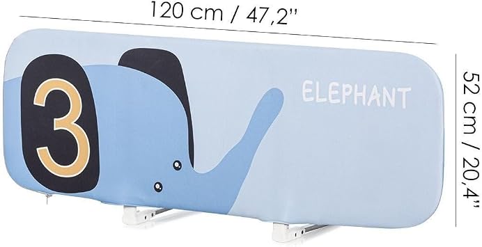 Meleni Baby 120x42 cm Katlanır Bebek Yatak Bariyeri - Fil Figürlü Koruma Güvenlik Bariyeri Baza Korkuluğu