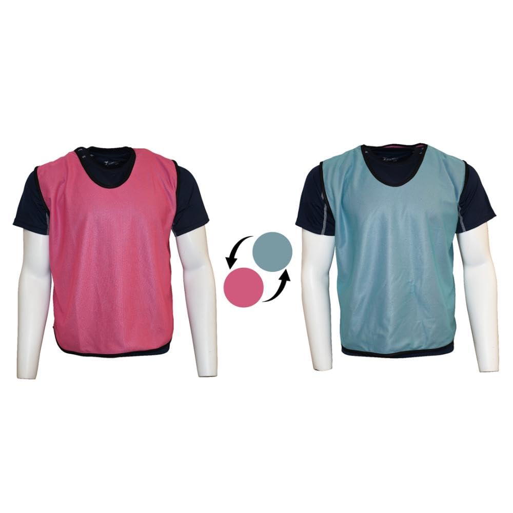 Precision Pink/Sky Plain Reversible Mesh Training Bib (Infants,Kids)