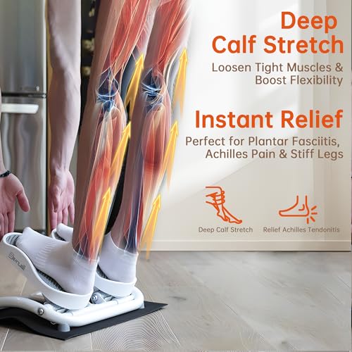 Image of seanleecore Calf Stretcher - Slant Board Stretching for Plantar Fasciitis & Achilles Tendonitis, Feet Mobility,Under Desk Stepper Leg Exerciser with Foot Massage for Exercise& Physical Therapy
