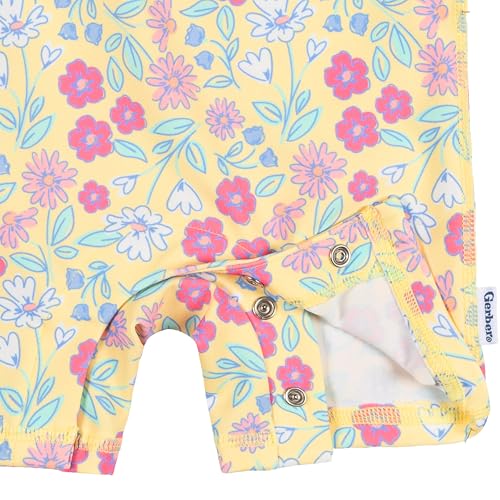 Image of Gerber Baby Girls' & Toddler Long Sleeve One Piece Rashguard Swim Romper