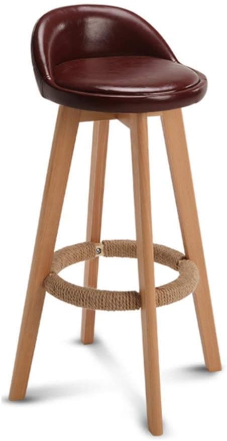 30-inch Wooden Round Bar Stool Bar Stool, Kitchen Breakfast Counter High Stool Coffee Shop Stool, Retro Bar Chair Design (Color : #5)