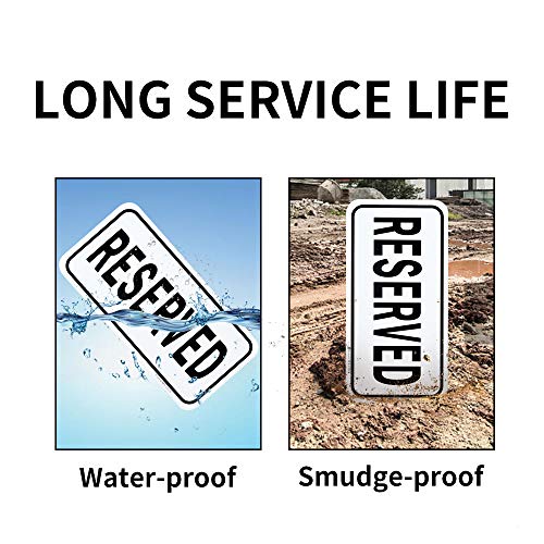 2 Pack Reserved Sign, 12"x 6" - .040 Aluminum Reflective Sign Rust Free Aluminum-UV Protected and Weatherproof