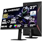 Amzfast Gaming Monitor, 27-inch Dual Mode, 4K UHD 160Hz / FHD 320Hz 2160p Monitor, 1ms MPRT, Fast IPS, HDR400, DCI-P3 93%, 8 bit +FRC, HDMI2.1&DP1.4, Pivot&Height Adjustable, AMZG27F6U