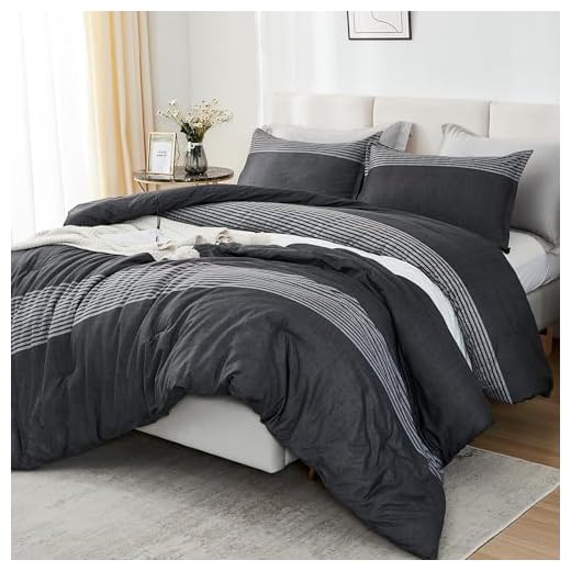 Litanika Queen Comforter Set Black White Grey
