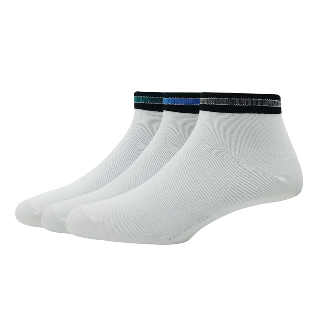 van heusen Men's Cotton Ankle Length Socks (Pack of 3) Bottle Green, Royal Blue, Dark Grey-picture-13